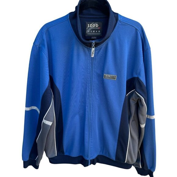 Izod PerformX Thermo Technology Mens Zip-Up Blue Gray Athletic Track Jacket XL - Picture 1 of 13